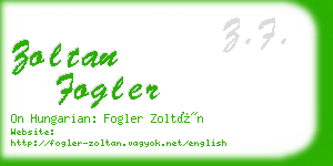 zoltan fogler business card